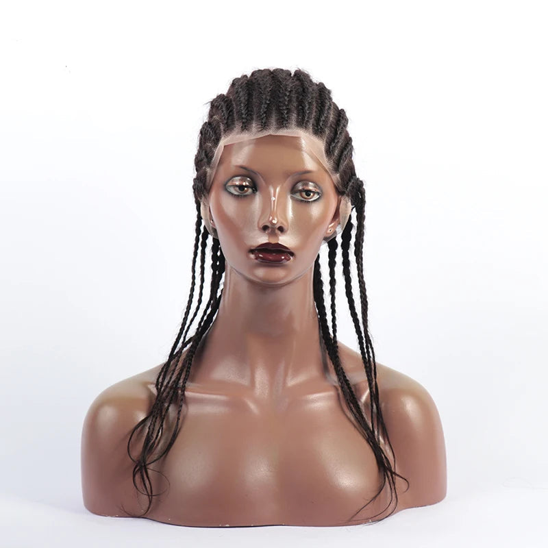 18-24" Box Braided Full Lace Human Hair Wig | Pre-Styled Braids | Transparent Lace | Vietnamese Remy Hair | 12A Grade