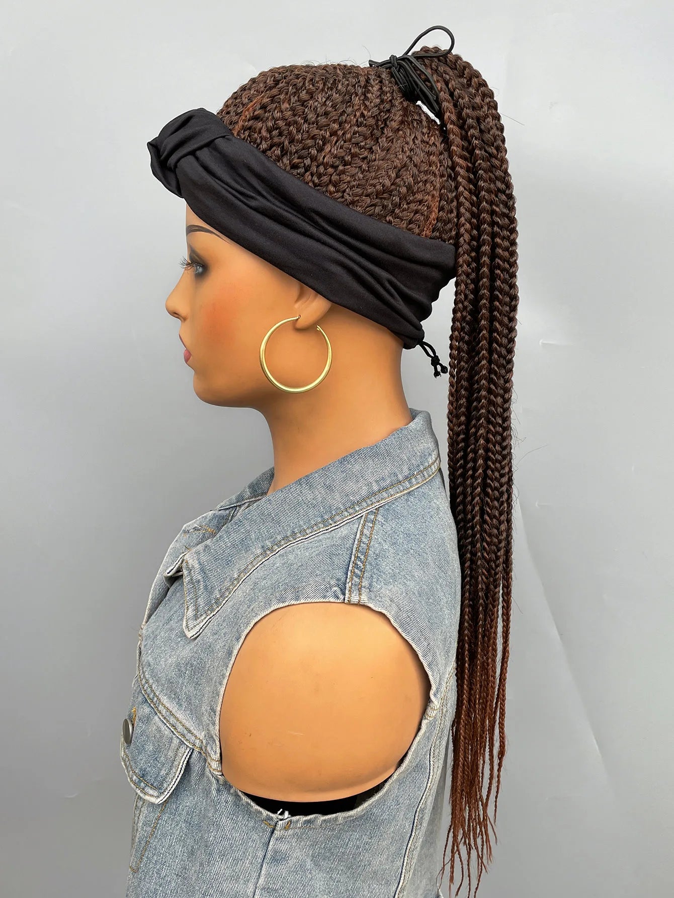 26" Twist Cornrow Headband Wig | Crochet Braids | Long Straight Synthetic Luxegan
