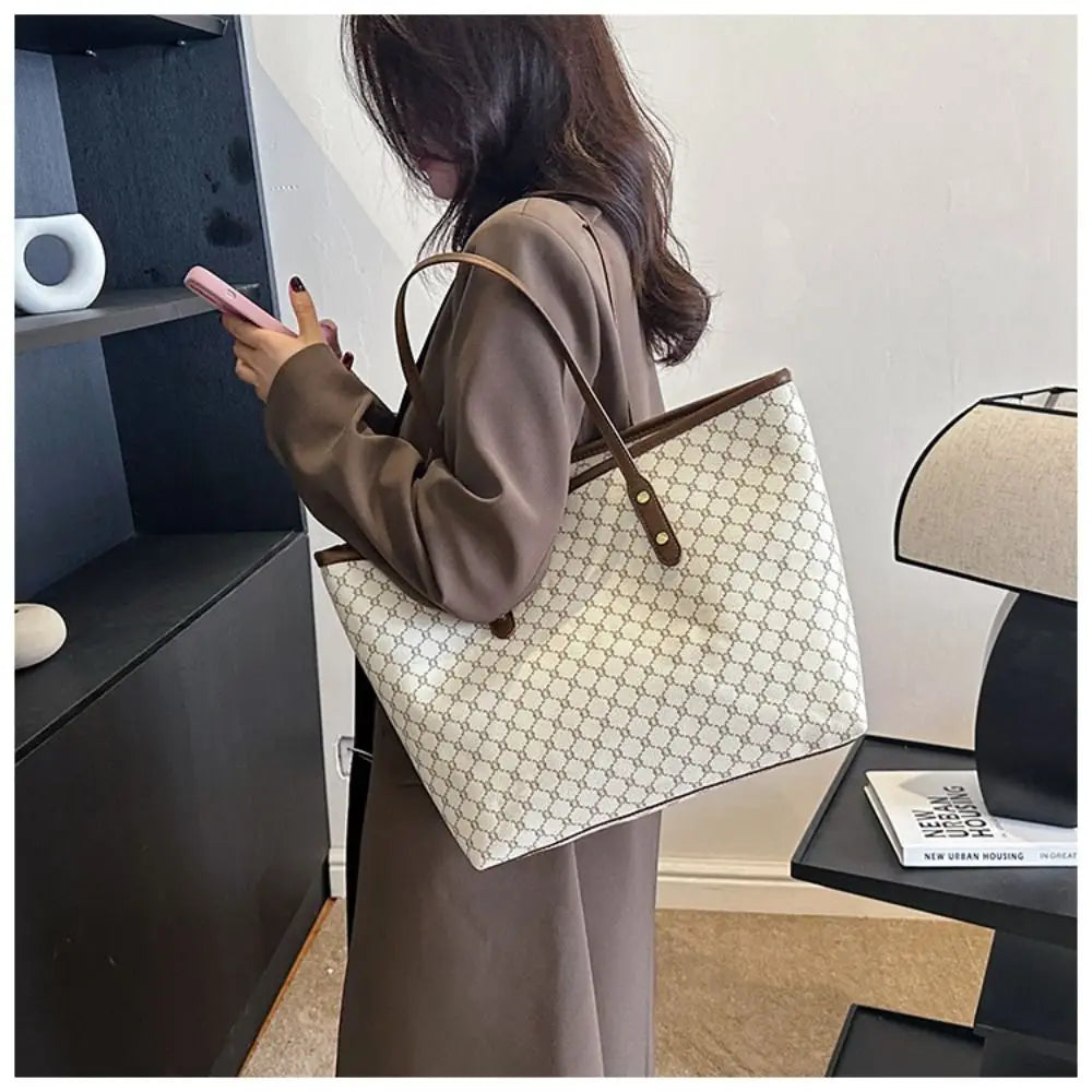 Fashion Women's Handbags | Classic Design Shoulder Bag & Large Capacity Tote Bag (Ladies Casual Commuting Bag) Luxegan