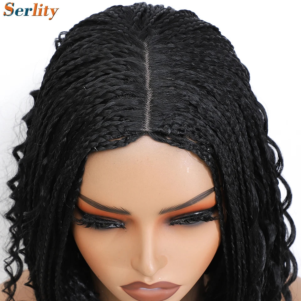 New Style Bob Box Braided Wigs For Black Women 12inches Synthetic Box Braids Crochet Hair Wigs On Sale Clearance Short Black Wig Luxegan