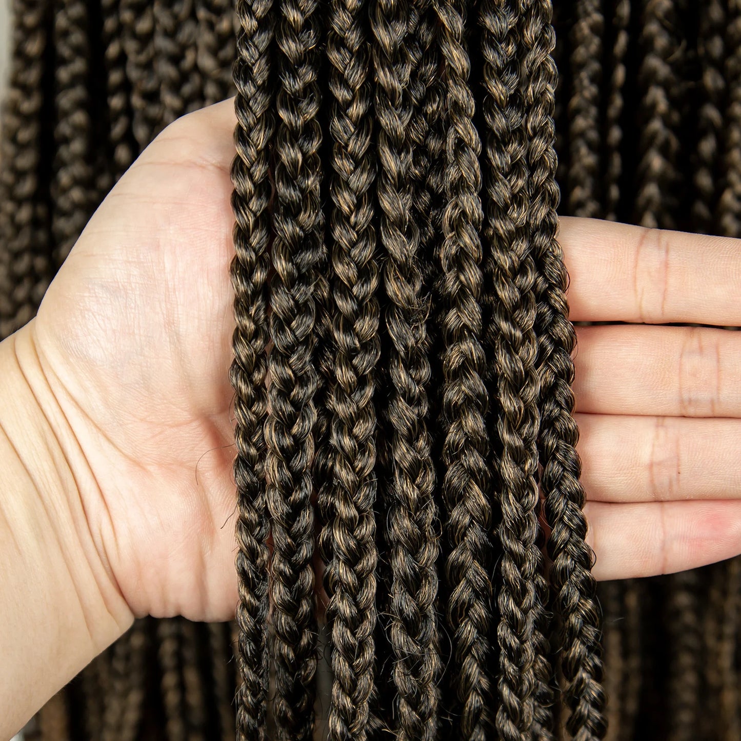 36" Ombre Knotless Braids Wig | 1B/27 | 9x6 Lace Front | Baby Hair Luxegan