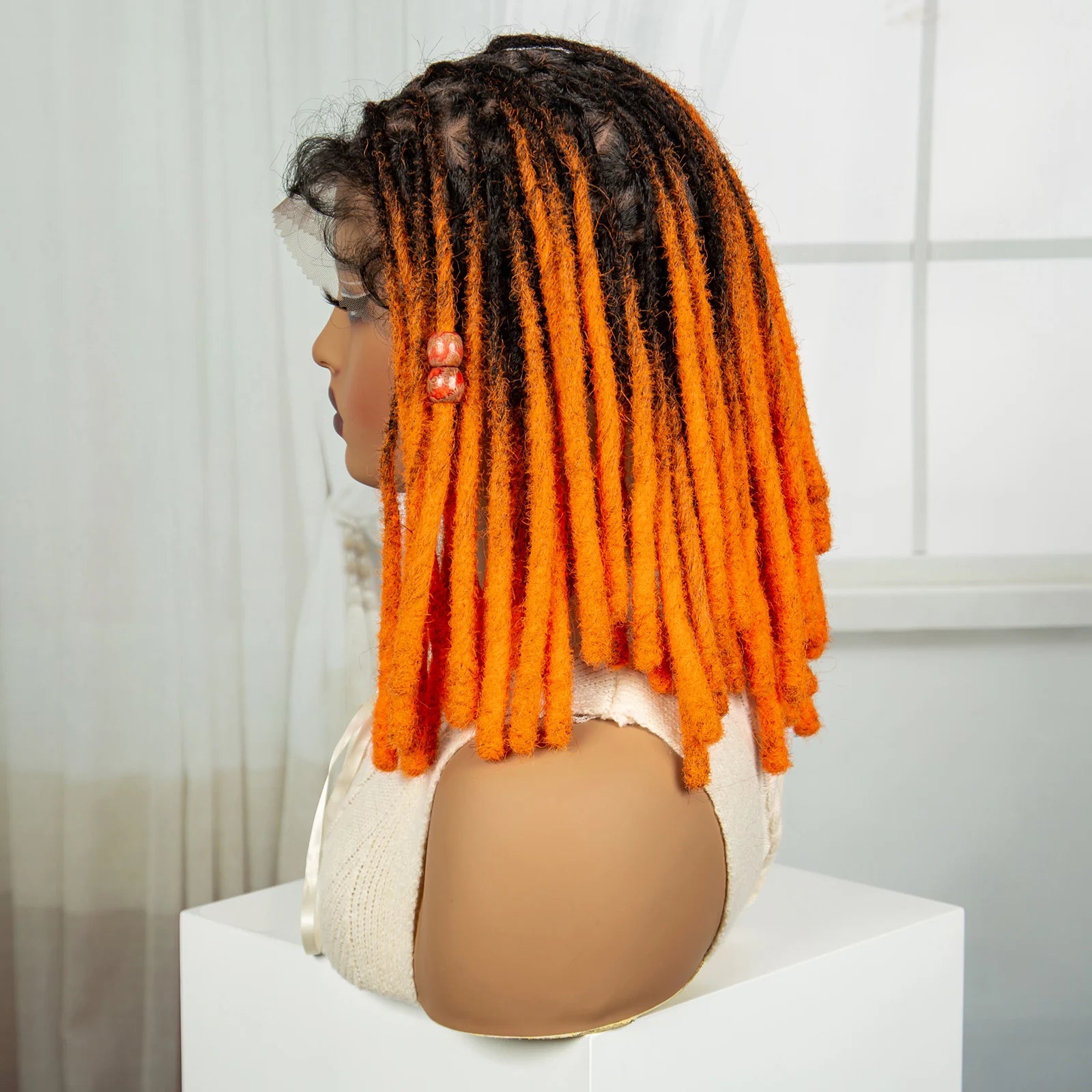 Red Faux Locs & Knotless Braids Wig | Full Lace | Baby Hair | Dreadlock Style Luxegan