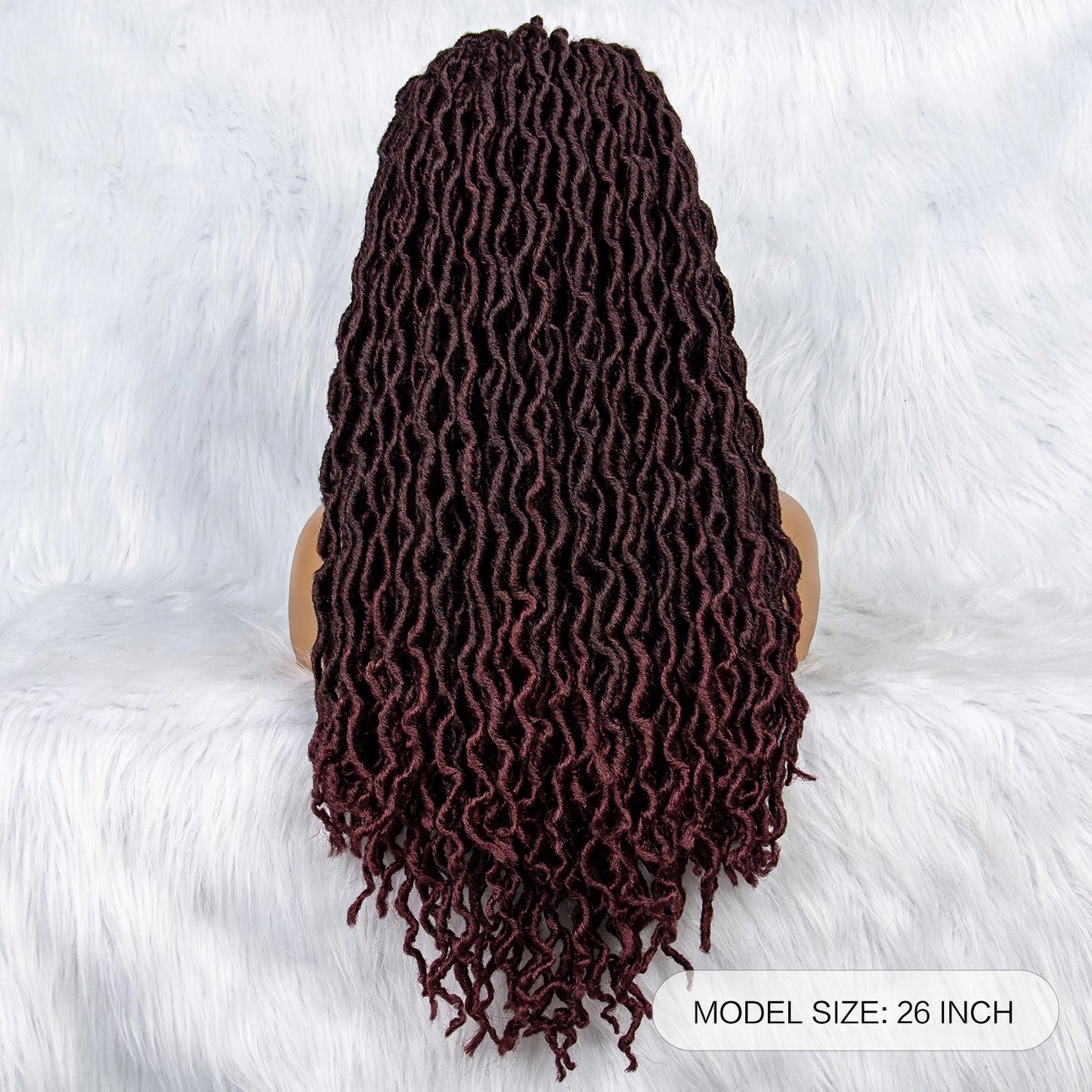 Knotless Box Braided Wig with Curly Ends & Baby Hair | Synthetic Lace Front Wig for Black Women Luxegan