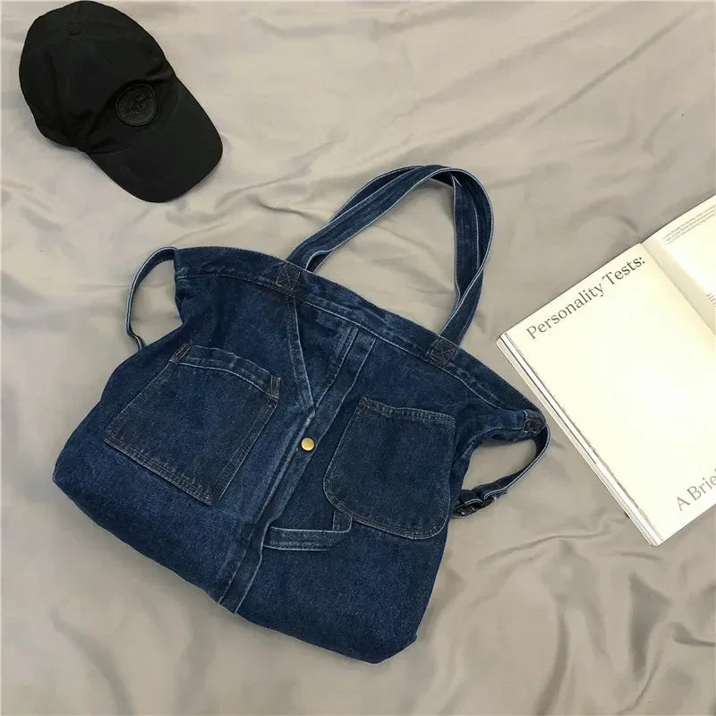 Casual Denim Tote Crossbody Bags for Women | Designer Jeans Shoulder Bag | Large Capacity Street Trend Luxury Handbag Luxegan