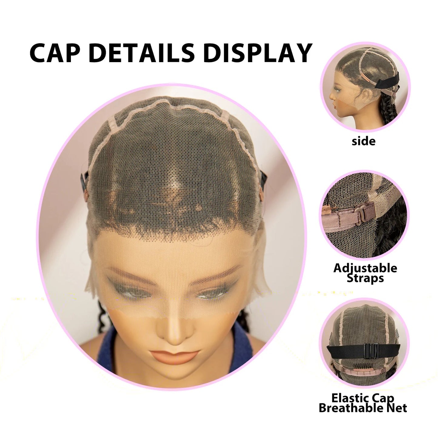 34" Cornrow Braided Wig | Full Lace | Baby Hair | Boho Braids | Kanekalon Synthetic Luxegan