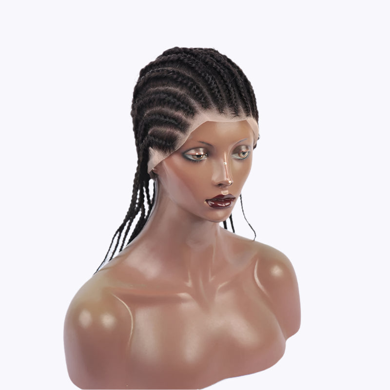 18-24" Box Braided Full Lace Human Hair Wig | Pre-Styled Braids | Transparent Lace | Vietnamese Remy Hair | 12A Grade