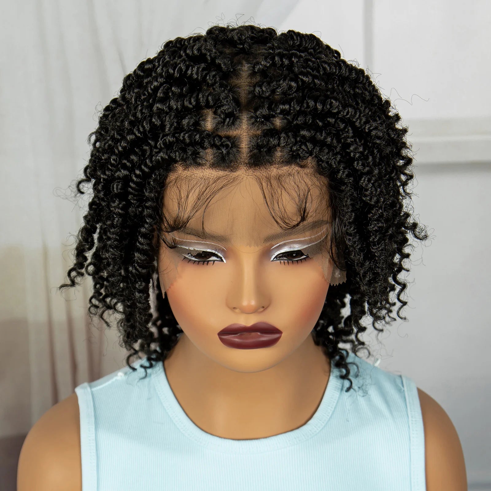 10" Natural Twist Braids Wig | Full Lace | Baby Hair | Short Braided Style Luxegan