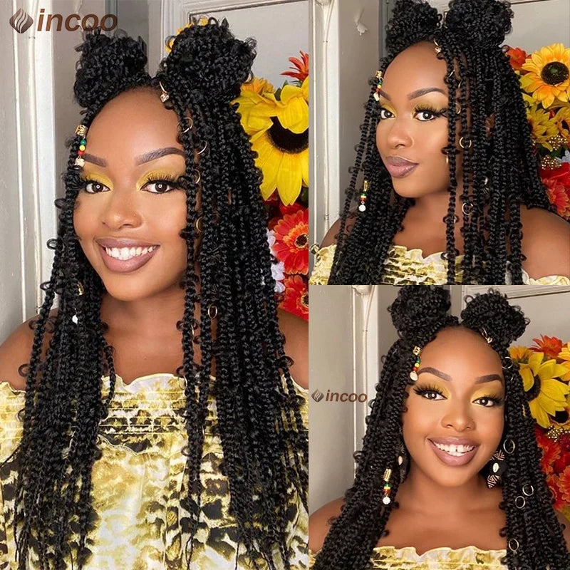 36" Butterfly Locs Crochet Wig | Full Lace Front | Knotless Braids | Baby Hair | Synthetic Luxegan