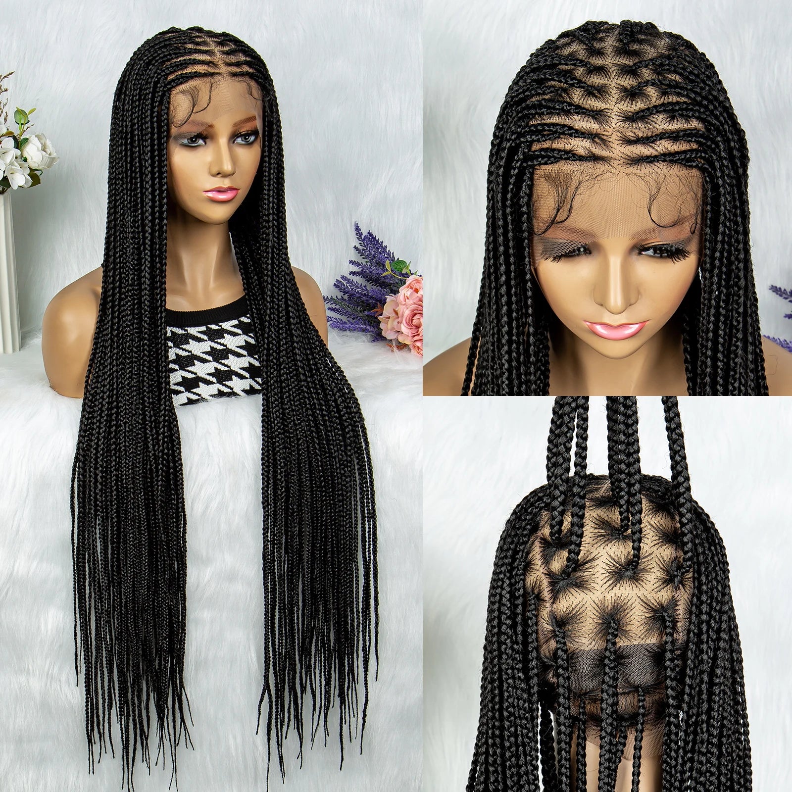 36" Twisted Box Braids Wig | Full Lace with Natural Hairline Luxegan
