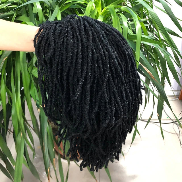 YUNRONG Dreadlock Wig For Black Women 16 inch High Temperature Fiber Dreadlock Ombre Burg Crochet Twist Hair Luxegan
