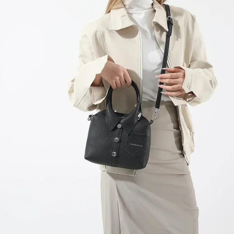 Designer Style PU Square Bag | Compact Shoulder & Crossbody Handbag Luxegan