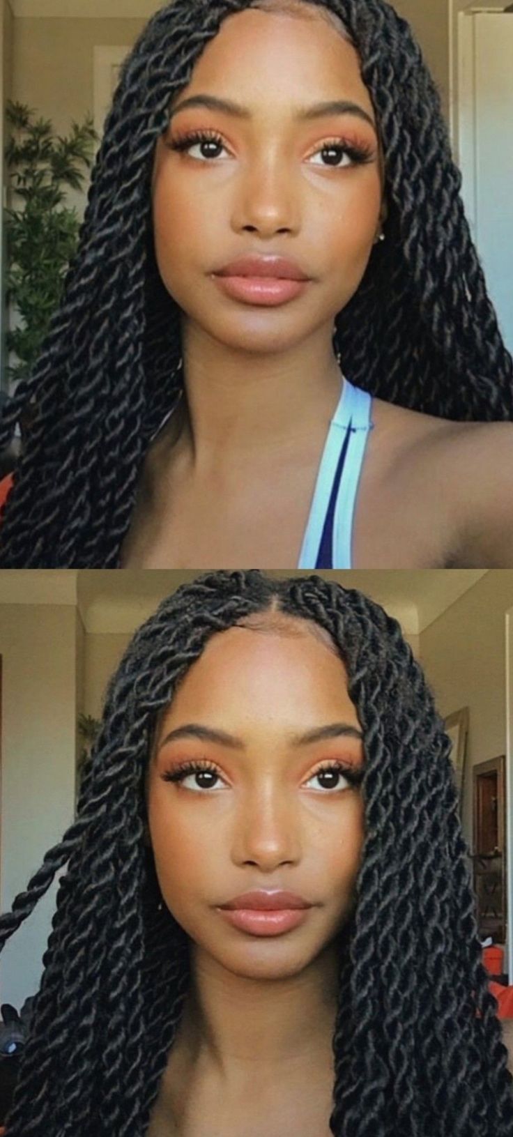 26 Inch Senegalese Twist Faux Locs Braided Wig - Full Lace - Knotless - Synthetic - with Baby Hair