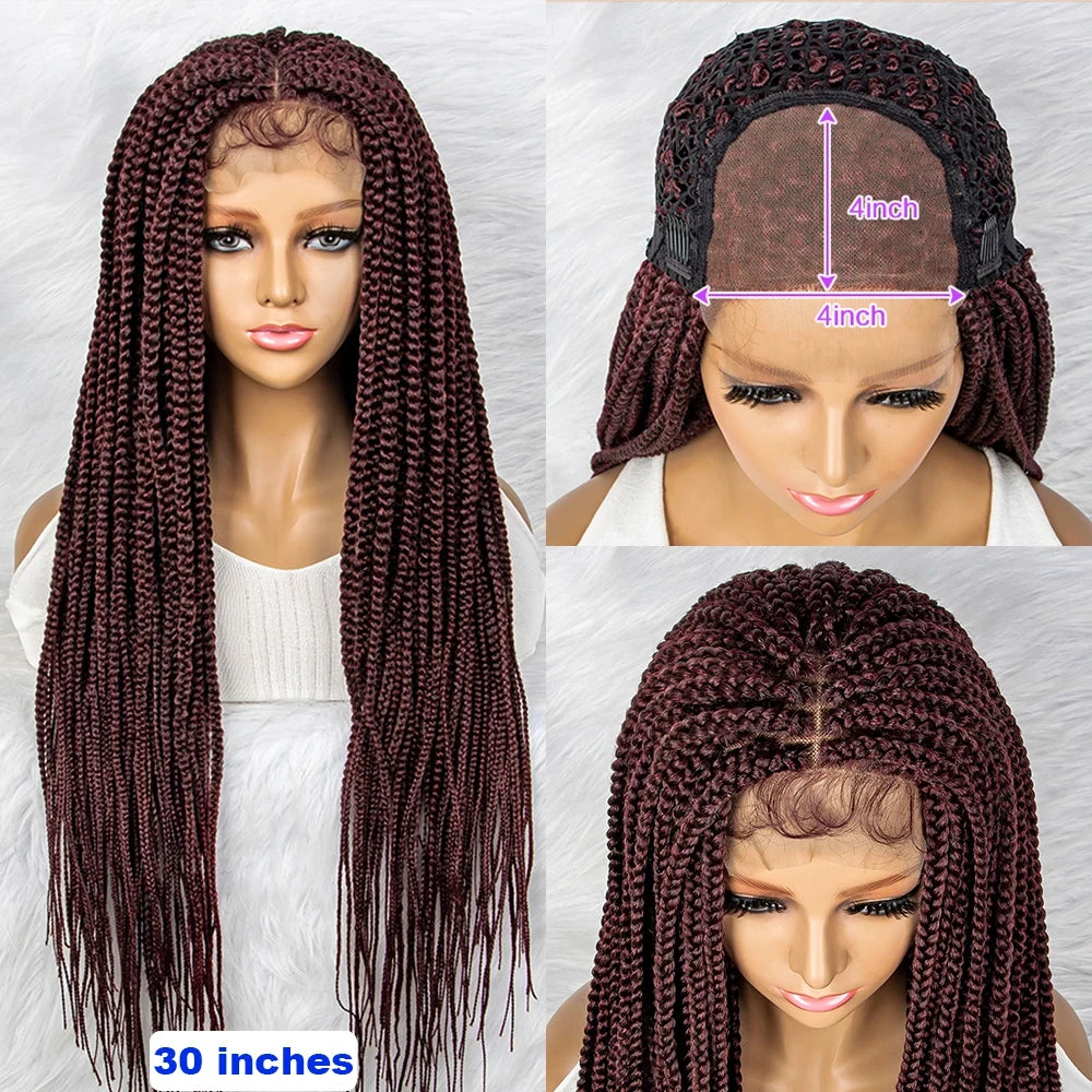 30" Box Braids Wig | 4x4 Lace Front | Braiding Hair Luxegan