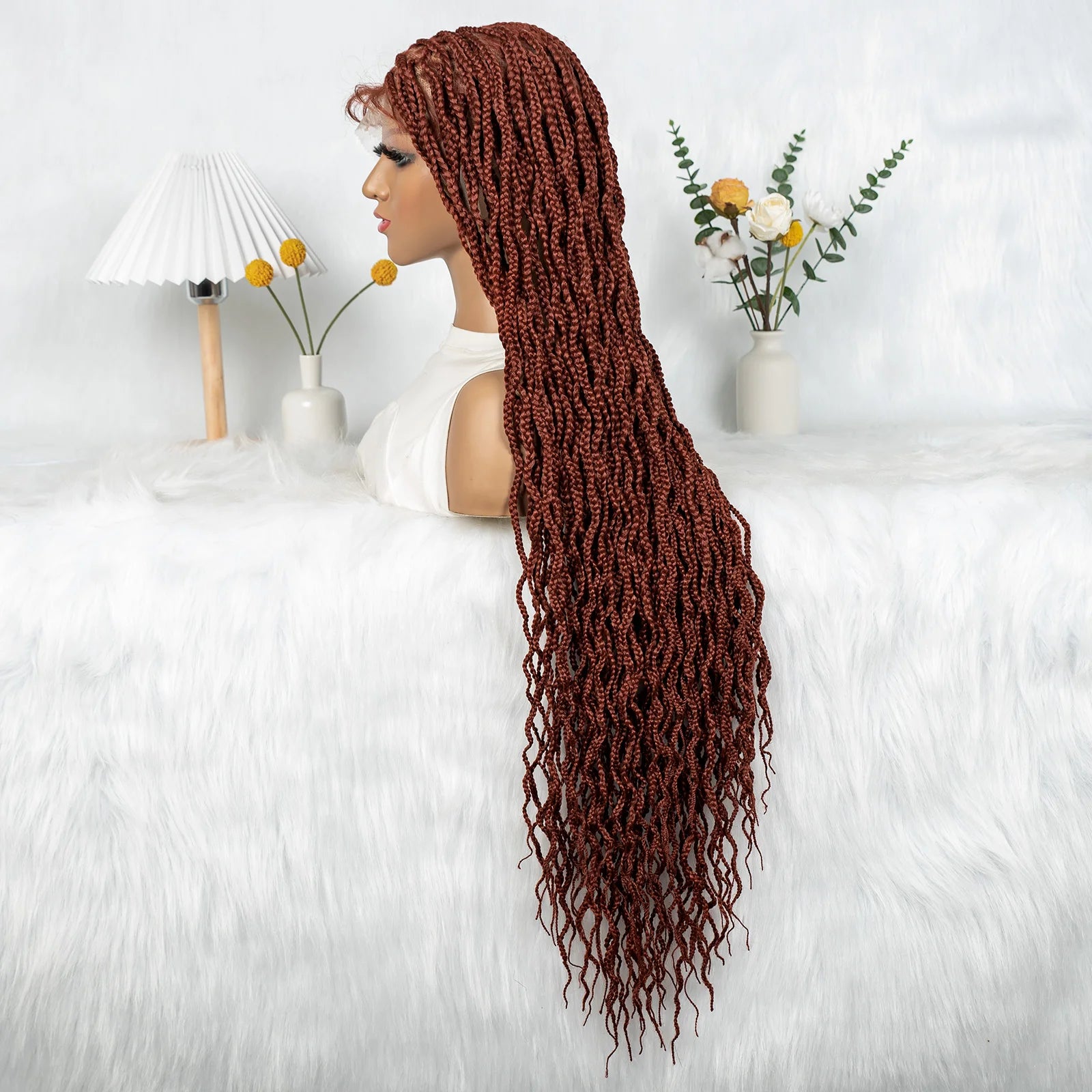 Crochet Box Braids Full Lace Wig with Pre-Plucked Hairline Luxegan