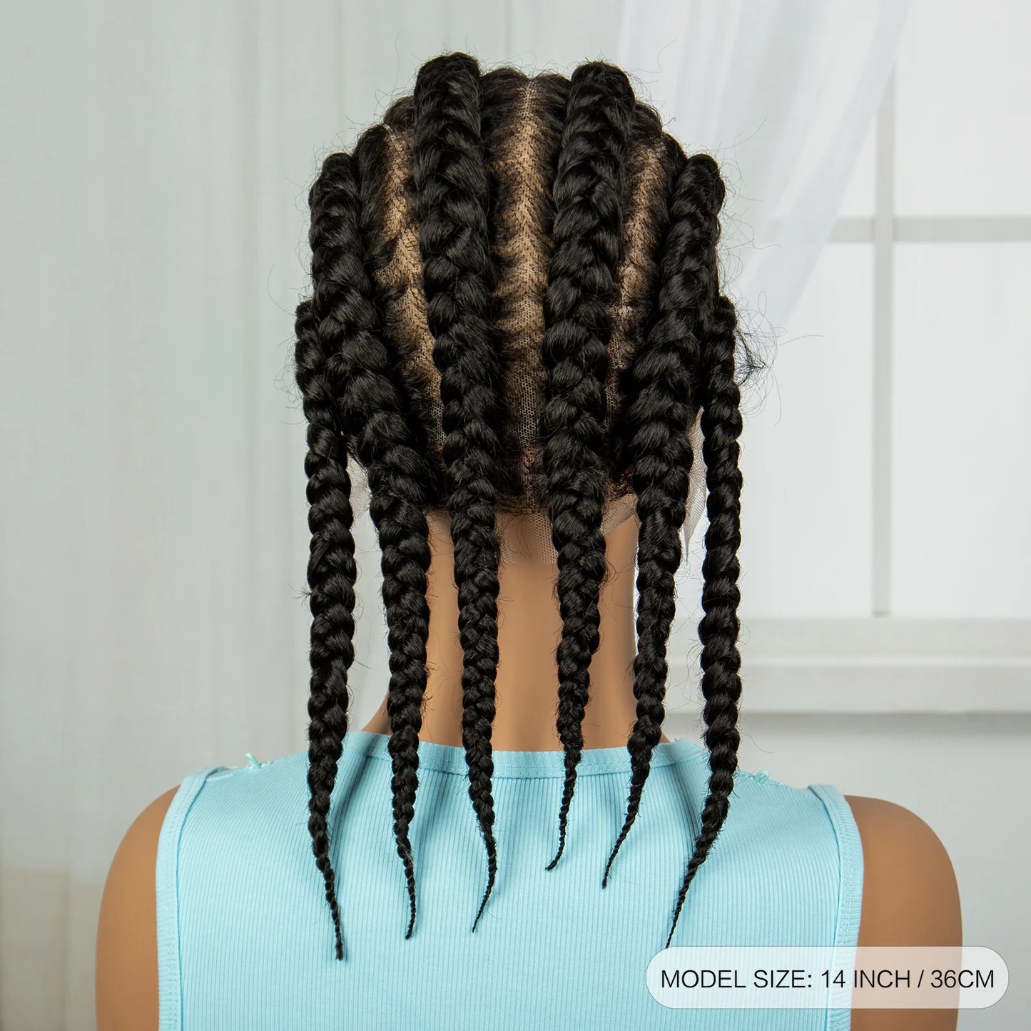 14" HD Full Lace Natural Cornrow Braids Wig | Transparent Lace Front | Baby Hair Luxegan