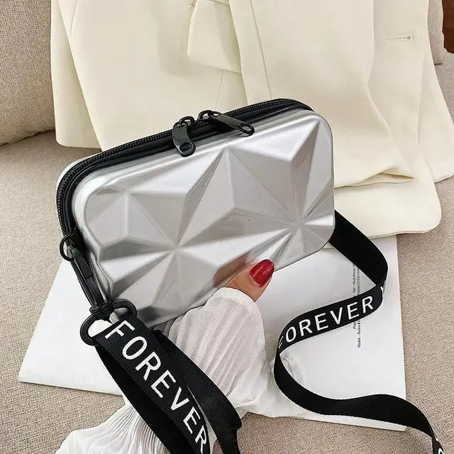 Women's PVC Cosmetic Bag | Travel Suitcase Shaped Wallet & Makeup Organizer Luxegan