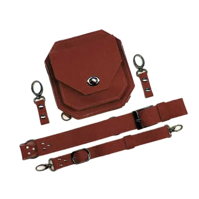 Punk Retro PU Square Waist Bag | Casual Small Square Hip Packs for Women (Multi-function Outdoor Leg Phone Pouch & Crossbody) Luxegan