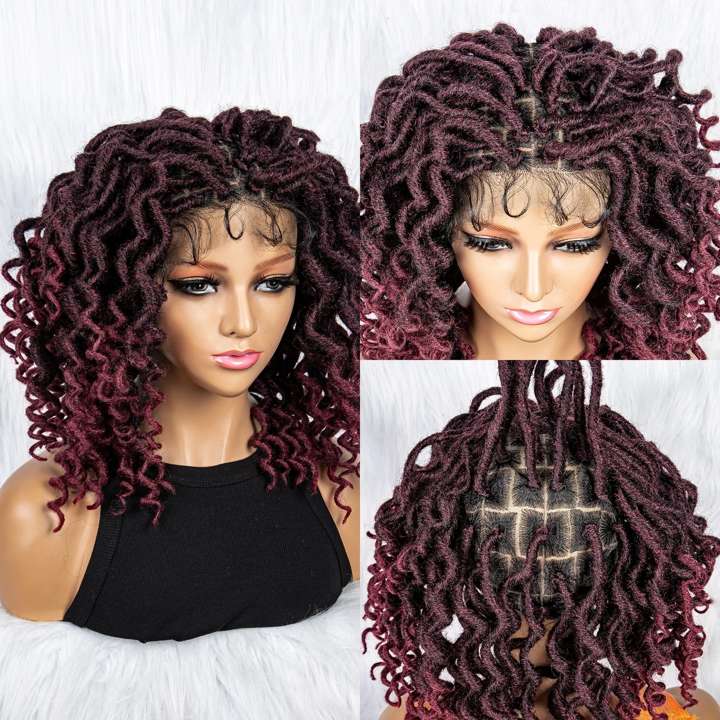 16" Synthetic Dreadlocks Braided Wig | Full Lace Crochet Style Luxegan