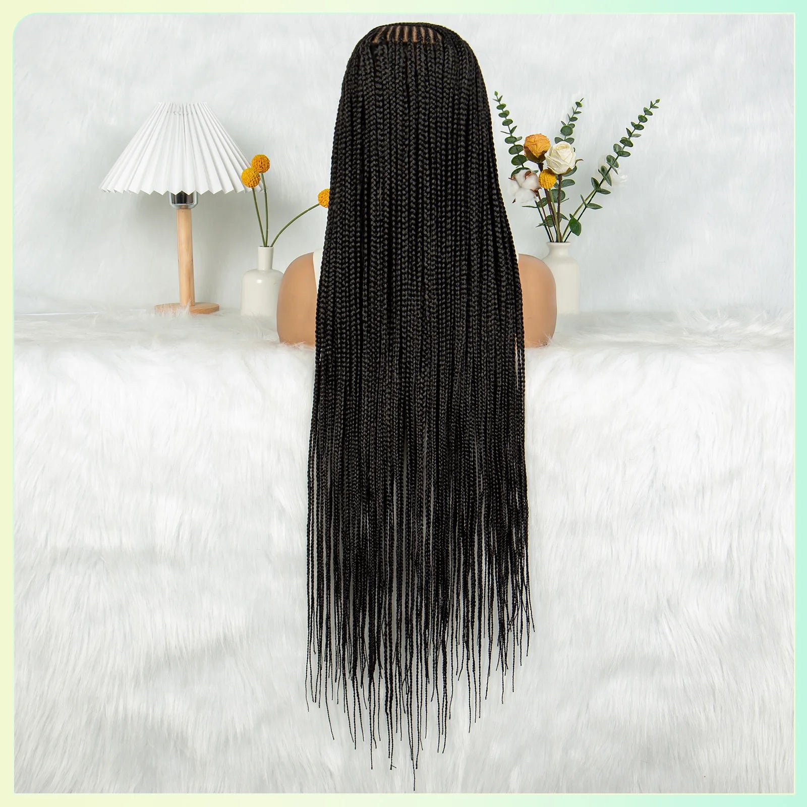 HD Transparent Full Lace Cornrow Knotless Box Braids Goddess Braided Wig Luxegan