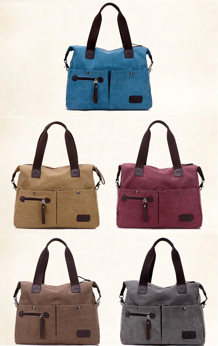 New Arrive Women's Vintage Canvas Messenger Bag | Large Casual Tote Handbag & Crossbody Shoulder Bag for Ladies (Travel Bag) Luxegan