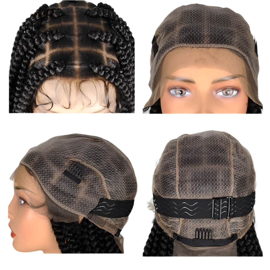 36" Jumbo Knotless Cornrow Braids Wig | Incoo HD Full Lace Braided Wig | Transparent Lace | Black Women