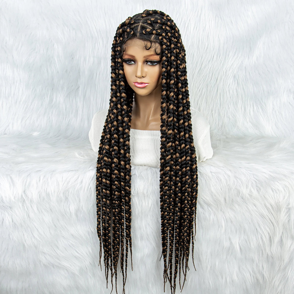 KIMA Colorful Braided Wig | Full Lace | Butterfly Locs & Dreadlocks Options Luxegan