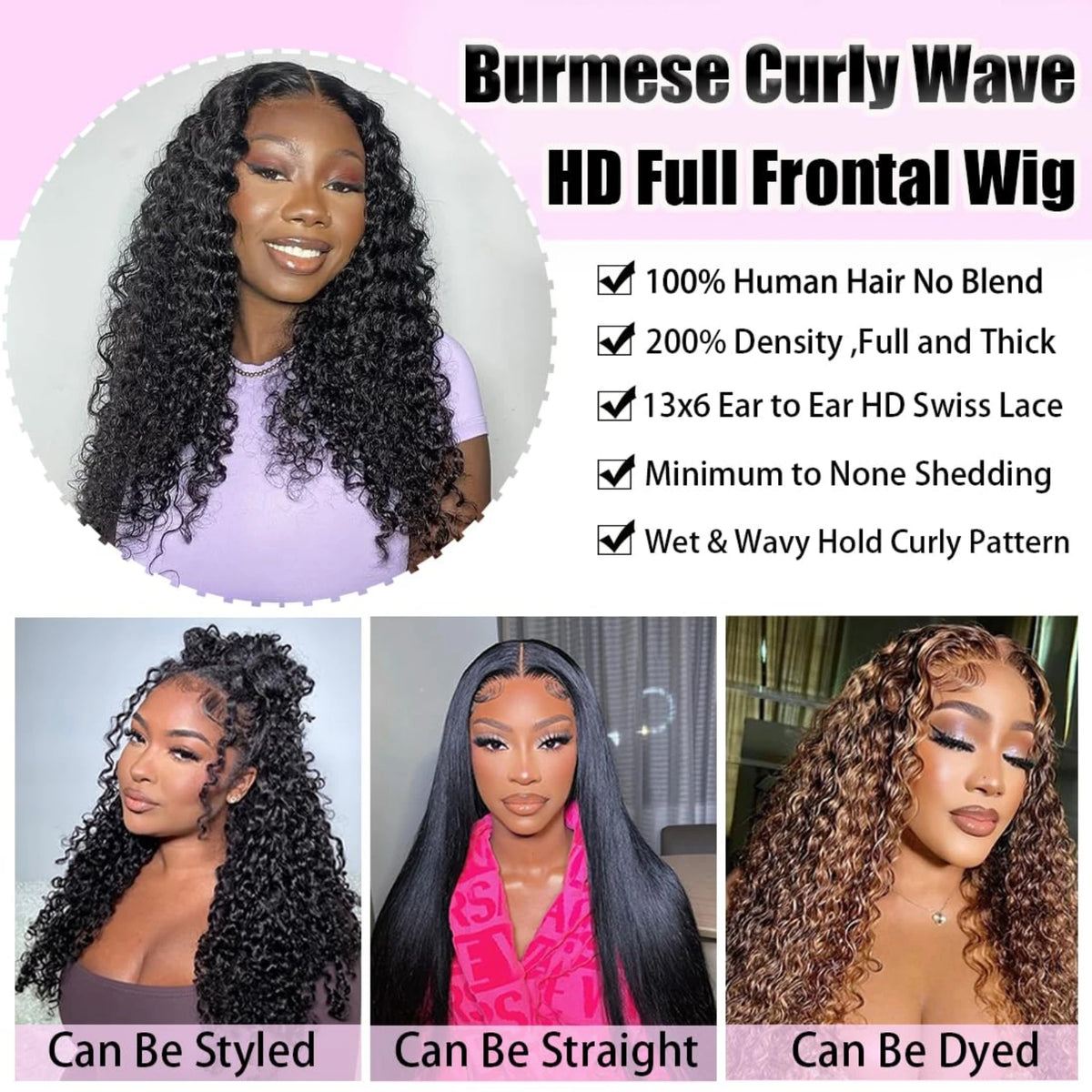 Burmese Curly Spiral-End HD Lace Wig | Sophisticated 220 Density 13x6 & 13x4 Frontal | Elegant "Burmese Remy" 26+ Inch Length | "Dignified" Pre-Plucked Tiny Knots for Radiant Versatile Styling Luxegan