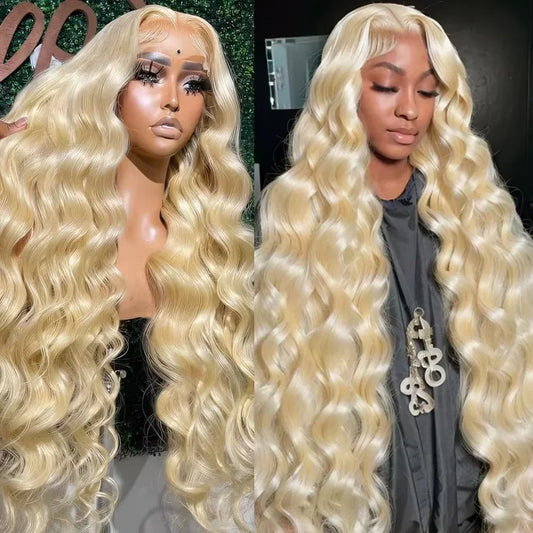 613 Blonde Body Wave Lace Front Wig | HD Transparent 13x4 / 13x6 Lace Frontal Human Hair Wig (Pre-Plucked for Black Women) Luxegan