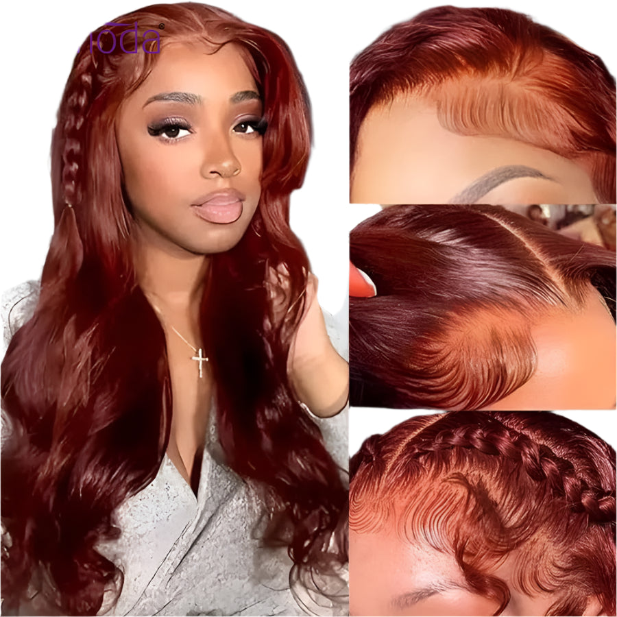 Reddish Brown 13x6 HD Lace Frontal Wig | 250% Density Body Wave Luxegan