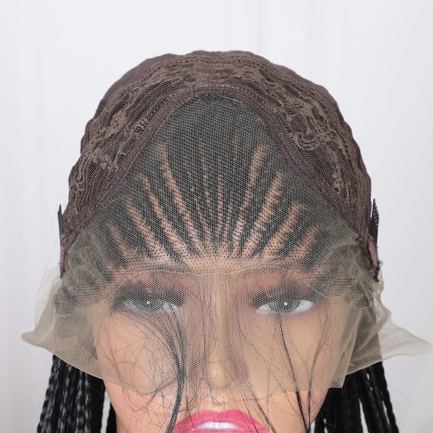 13x4 Goddess Faux Locs Braided Wig | Knotless Twist Box Braids | Long Synthetic Lace Front | Bleached Knots Luxegan