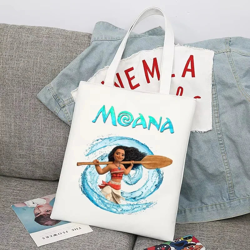 New Disney Moana Cartoon Canvas Shopper Bag | Unisex Large Capacity College Handbag & Shoulder Tote Luxegan