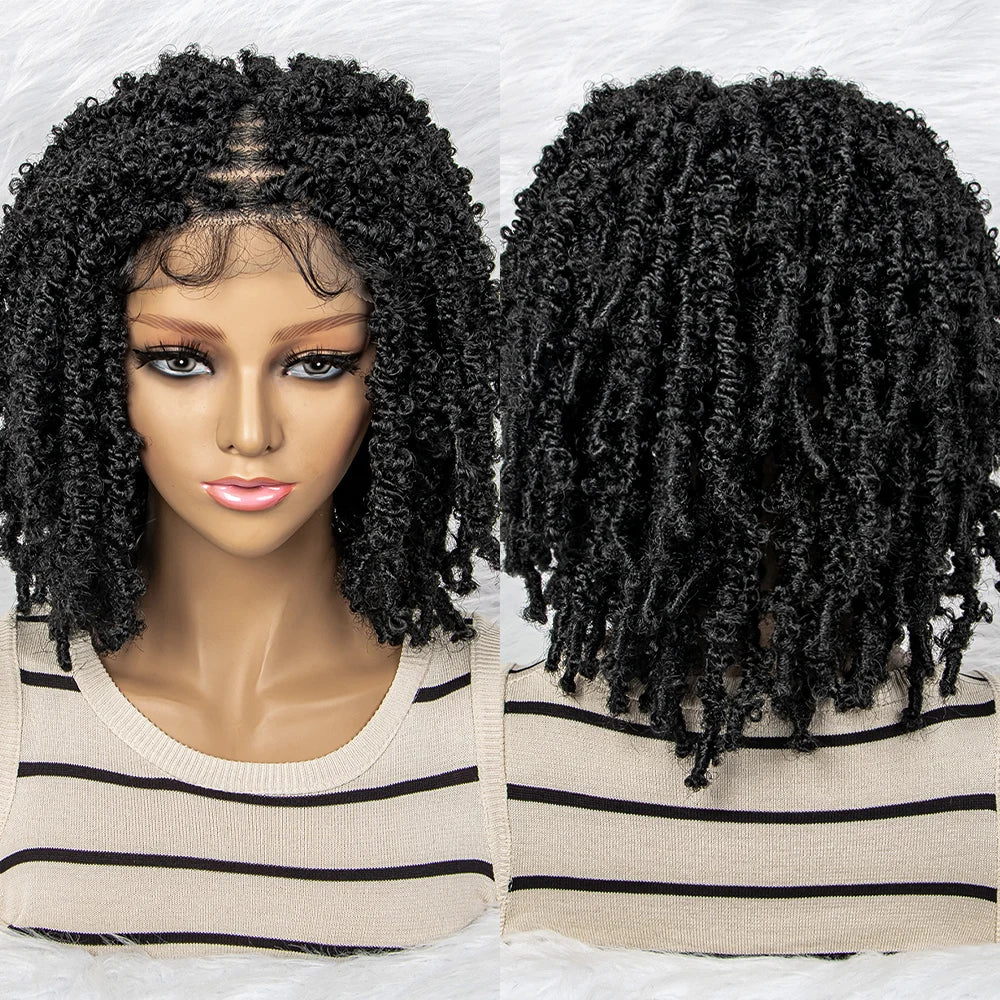 14 Inch Box Braids Wig | 9x6 Lace Frontal | Curly Ends