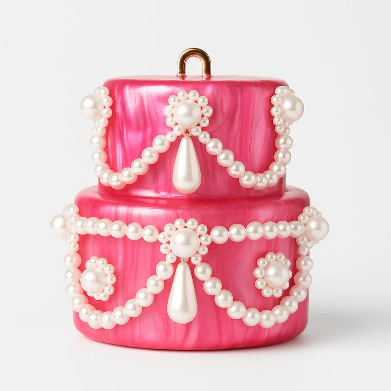 Mini Pearl Beaded Evening Bag | Luxury Egg-Shaped Shoulder Handbag | Fashion Trend "Drop Shape" Crossbody | Chic Acrylic Beaded Necklace Purse for Women (Model 20241125-1) Luxegan