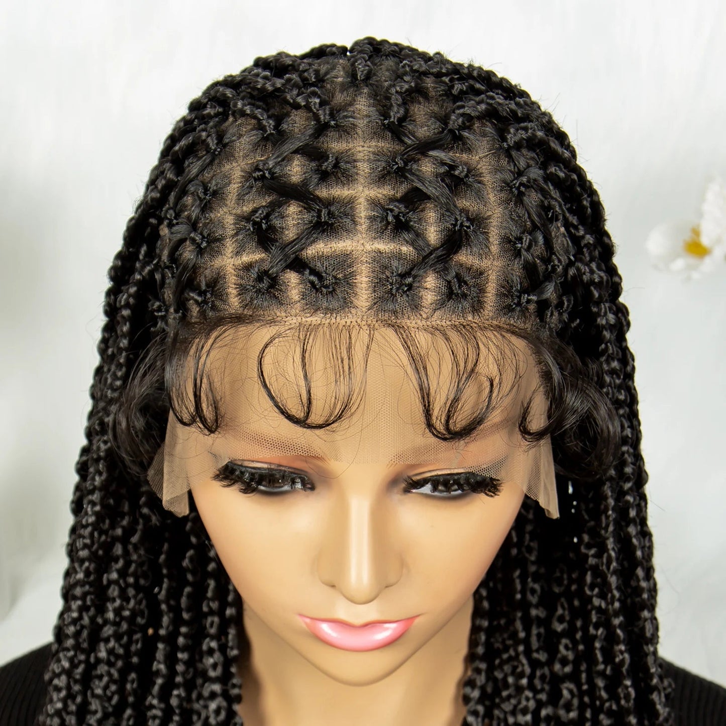 36" Criss Cross Braided Wig | Full Lace | Baby Hair | Large Cap | Synthetic Braids Luxegan
