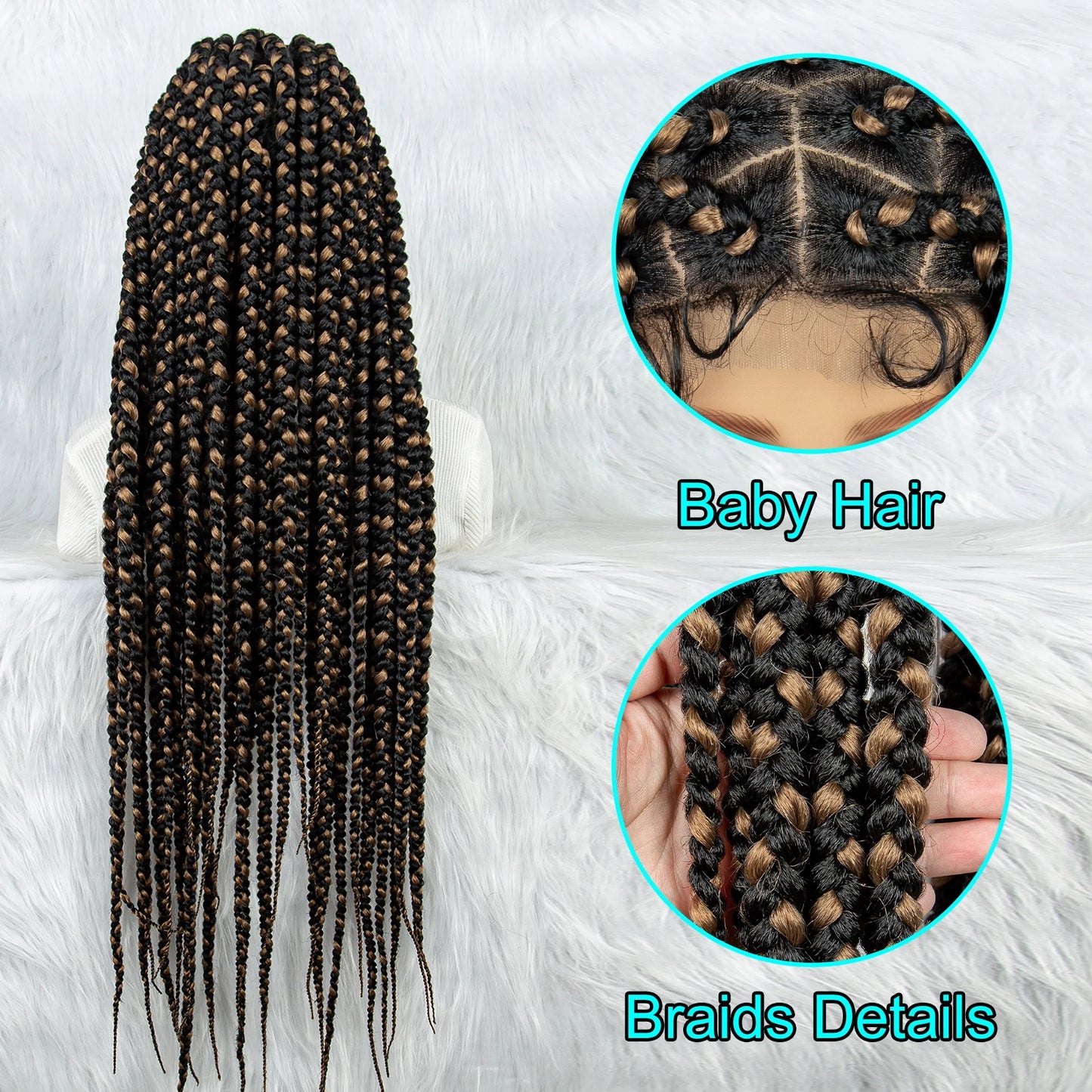 KIMA Colorful Braided Wig | Full Lace | Butterfly Locs & Dreadlocks Options Luxegan
