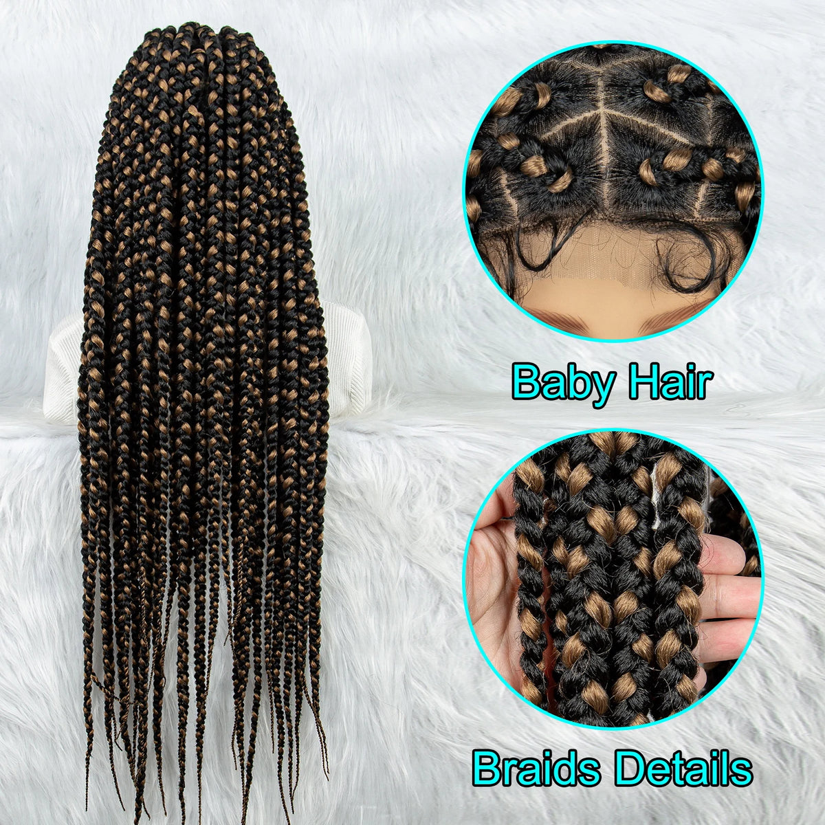 KIMA Colorful Braided Wig | Full Lace | Butterfly Locs & Dreadlocks Options Luxegan