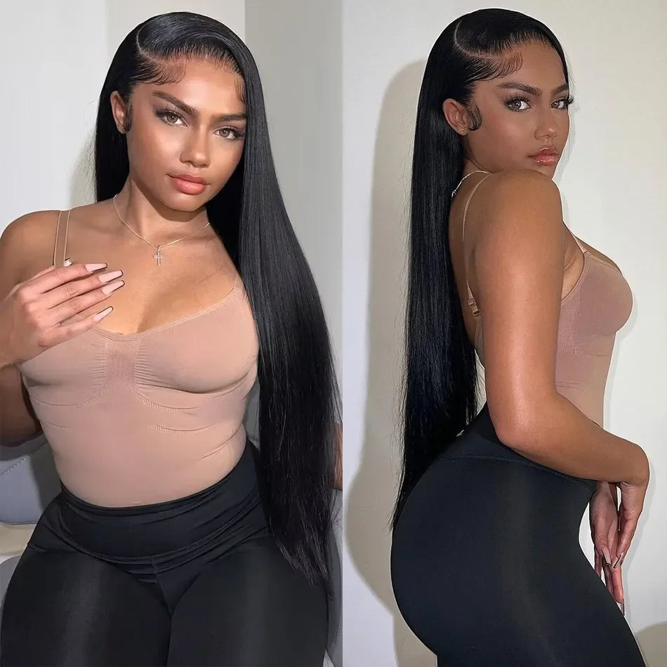 30 Inch Bone Straight HD Lace Frontal Wig | 13x6 & 13x4 Human Hair | Pre-Plucked Luxegan