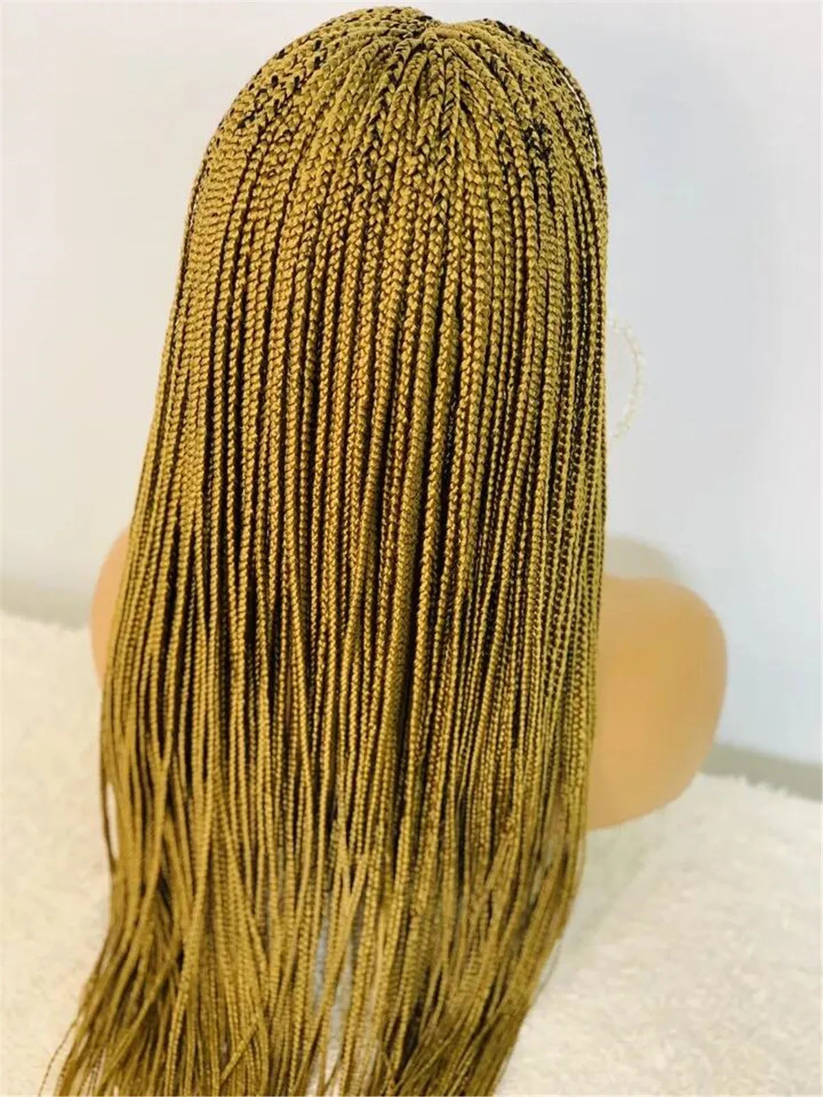 Honey Blonde #27 Box Braids Wig | Full Lace | Kanekalon Braids | Light Brown Lace | Black Women