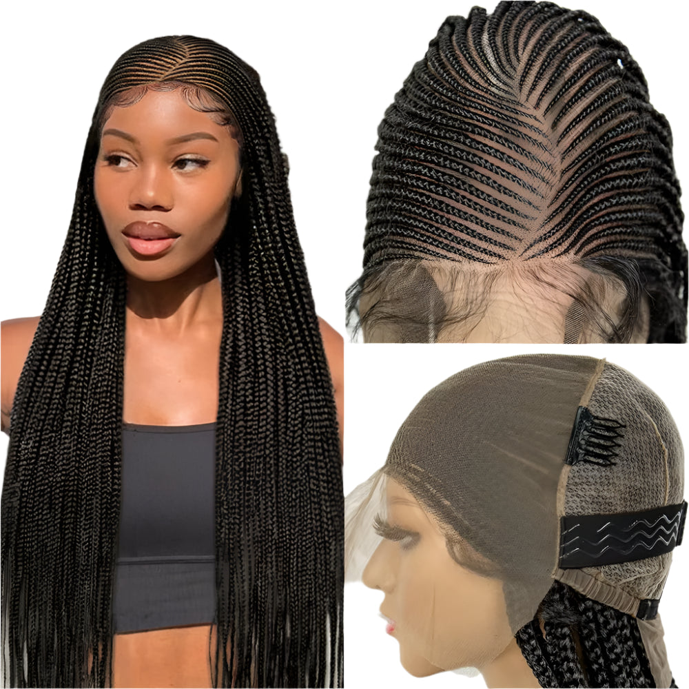 Fulani Cornrow Box Braids Wig | Full Lace Front | Baby Hair | KIMA Synthetic Luxegan