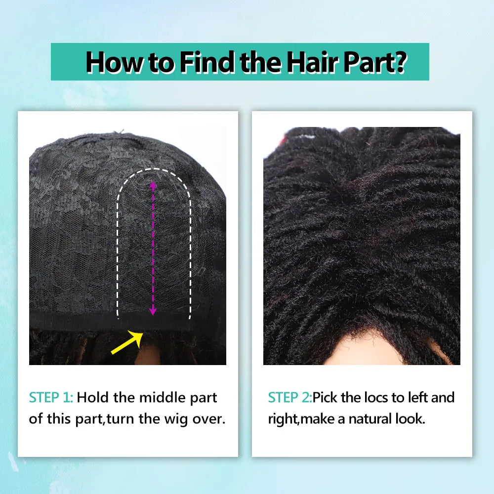 10 Inch | Short | Dreadlock Wigs For Women Synthetic | Fiber | Afro | Curly Twist Wigs