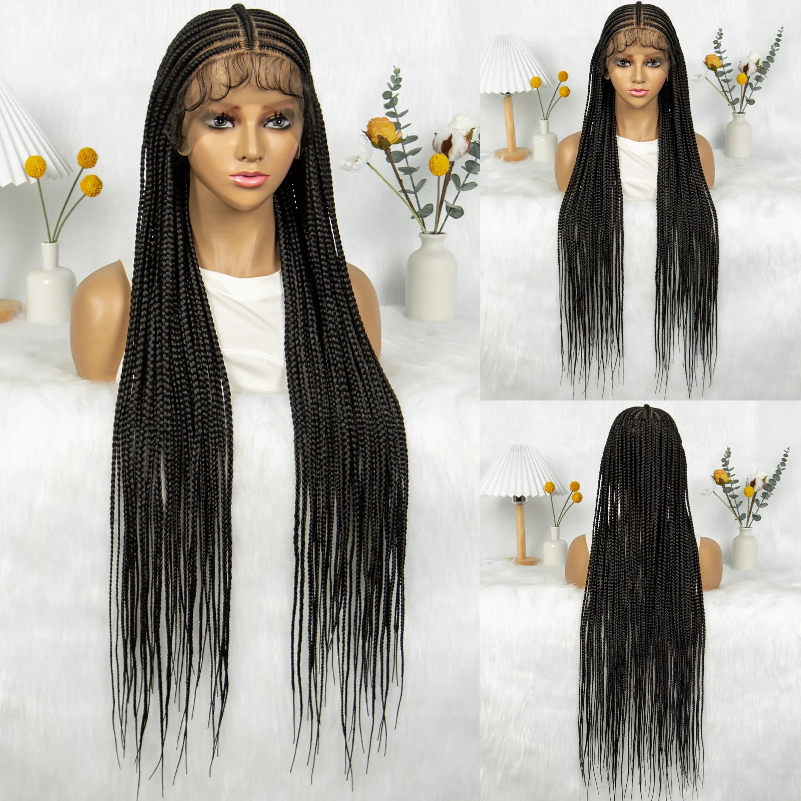 Long Black Twisted Dreadlocks Wig | Transparent Full Lace Front Luxegan