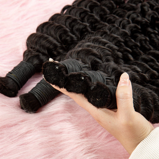 Water Wave & Deep Wave Bulk Human Hair for Braiding 16–24in – 16A Burmese Virgin Hair No Weft - view 2