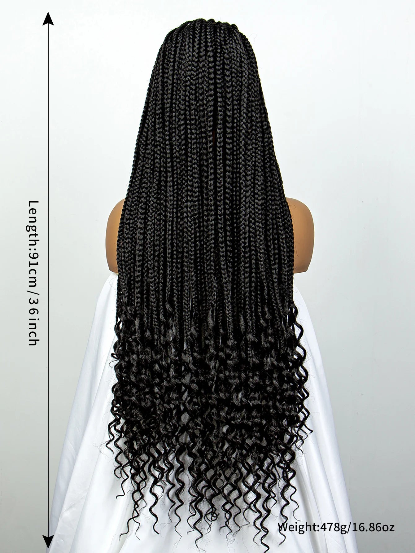 36" Deep Wave Dreadlocks Braided Wig | Lace Front | Baby Hair | Natural Look Luxegan