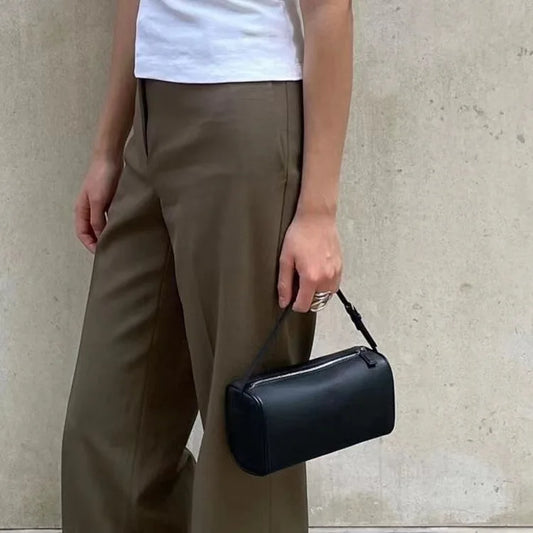 Genuine Leather 90s Barrel-Shaped Mini Bag Luxegan