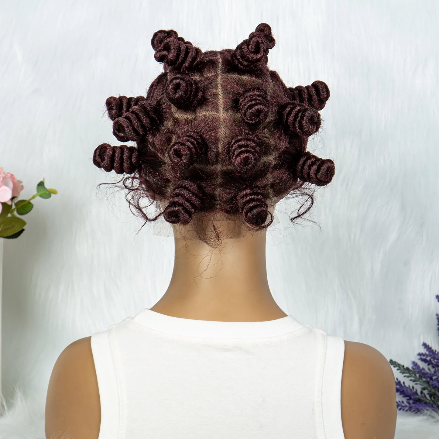 Knotless Braids Wig with Twist Buns | Full Lace African Braiding Hair Luxegan