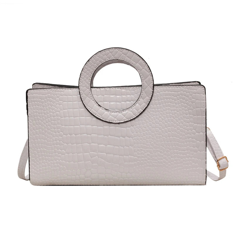 Luxury Crocodile Pattern Women's Handbag | Fashion Shoulder & Crossbody Bag (Famous Brand Designer PU Leather, Large Capacity) Luxegan