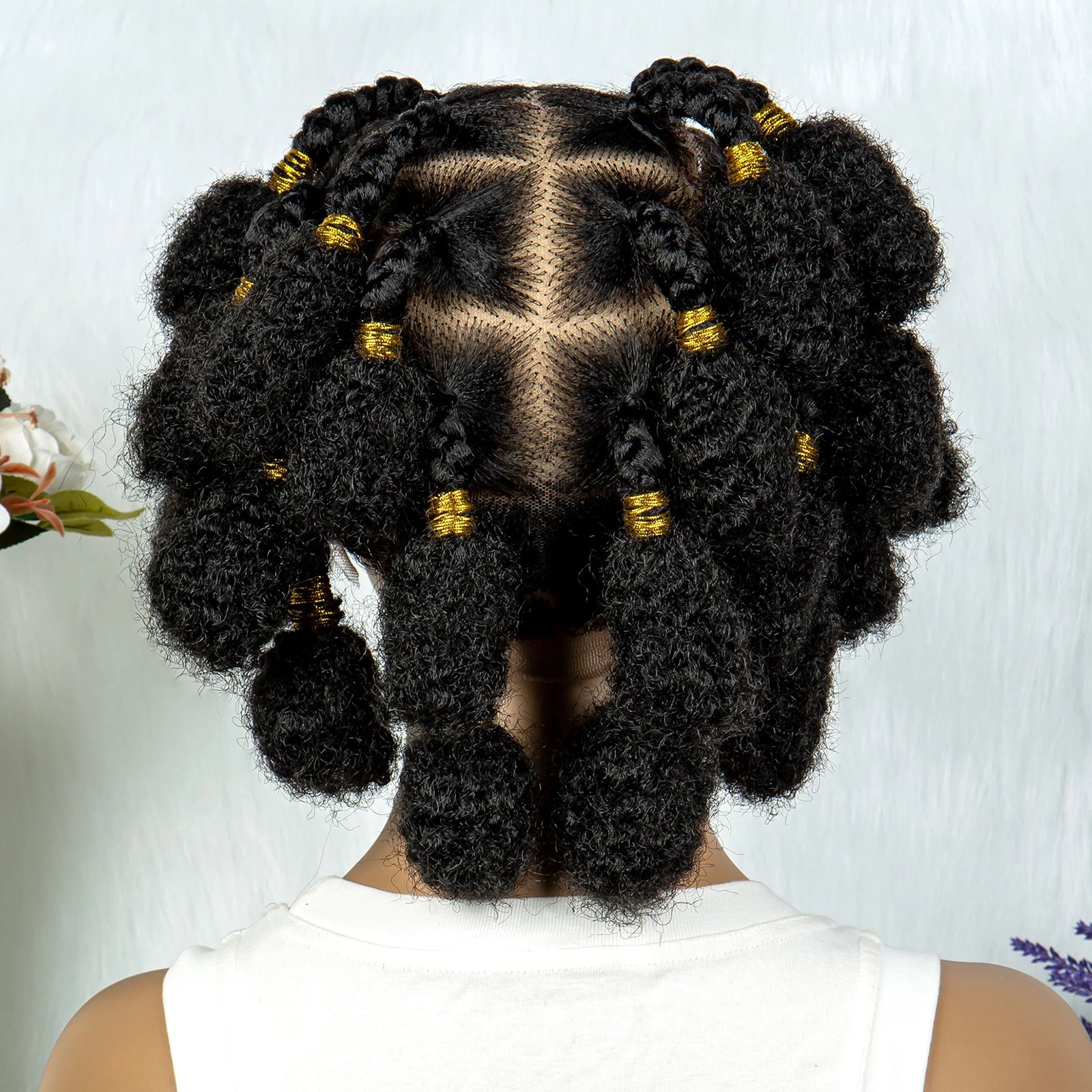 New Style Bantu Knot Knotless Box Braids HD Full Lace Wig | Synthetic Braided Wig for Black Women Luxegan