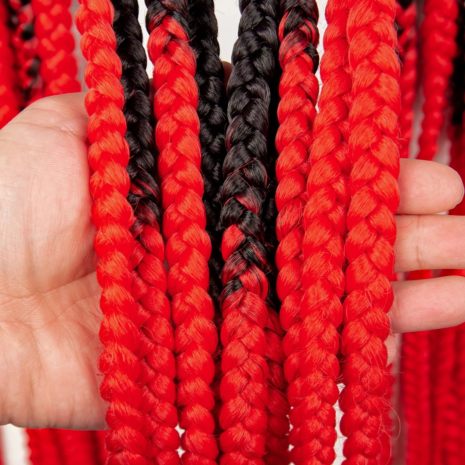 36" Purple Knotless Box Braids Wig | Transparent Full Lace | Baby Hair | Synthetic Luxegan