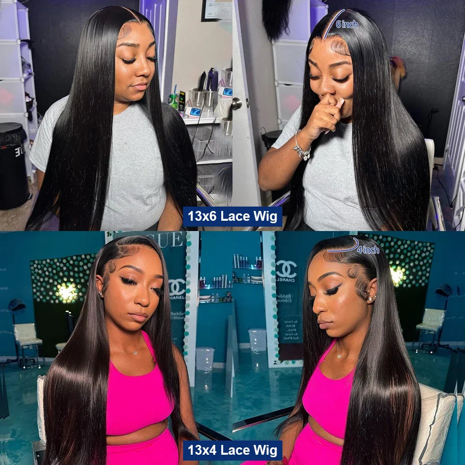 30 Inch Bone Straight HD Lace Frontal Wig | 13x6 & 13x4 Human Hair | Pre-Plucked Luxegan