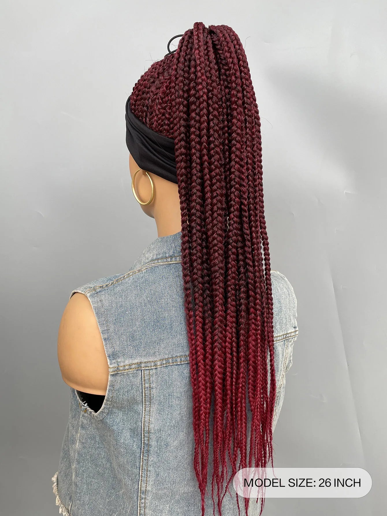 26" Twist Cornrow Headband Wig | Crochet Braids | Long Straight Synthetic Luxegan